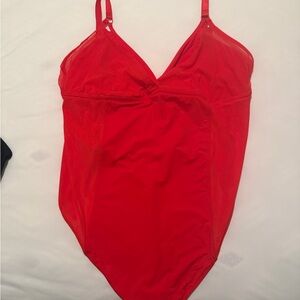 Vibrant Red Parade Mesh Body Suit NWOT